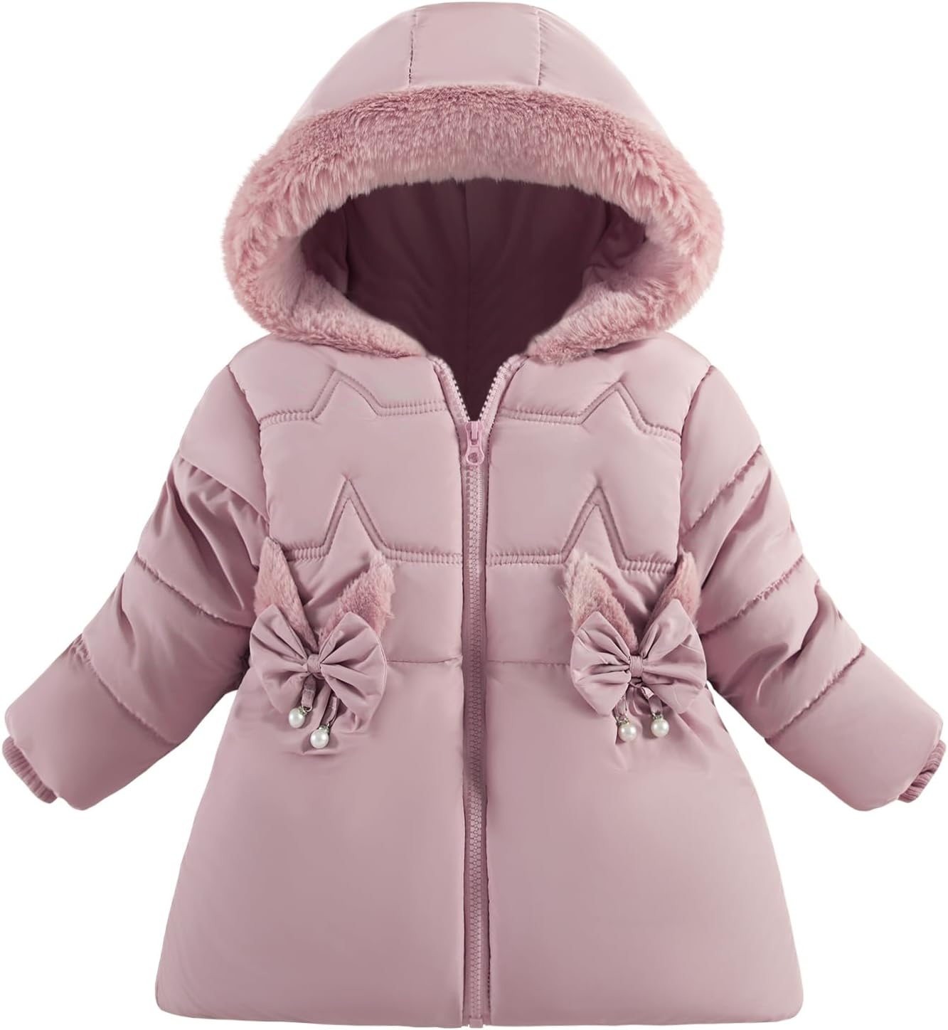 Toddler Winter Coats Baby Jacket Snow Clothes Puffer Dress Girl Warm Hoodie 1-4T