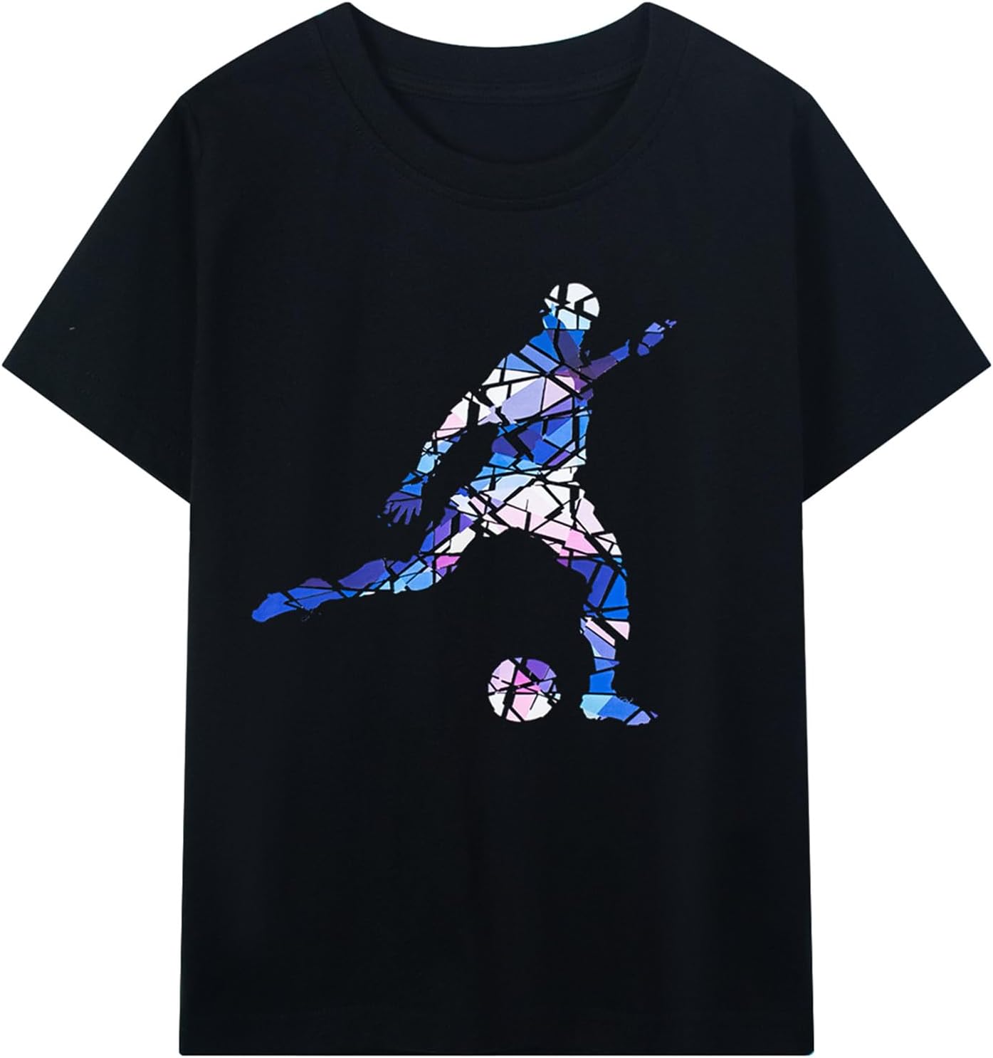 HILEELANG Kids Boy Basic Plain Cotton T-Shirts Short Sleeve Crew Neck Summer Tees 4packs 6-12 Years