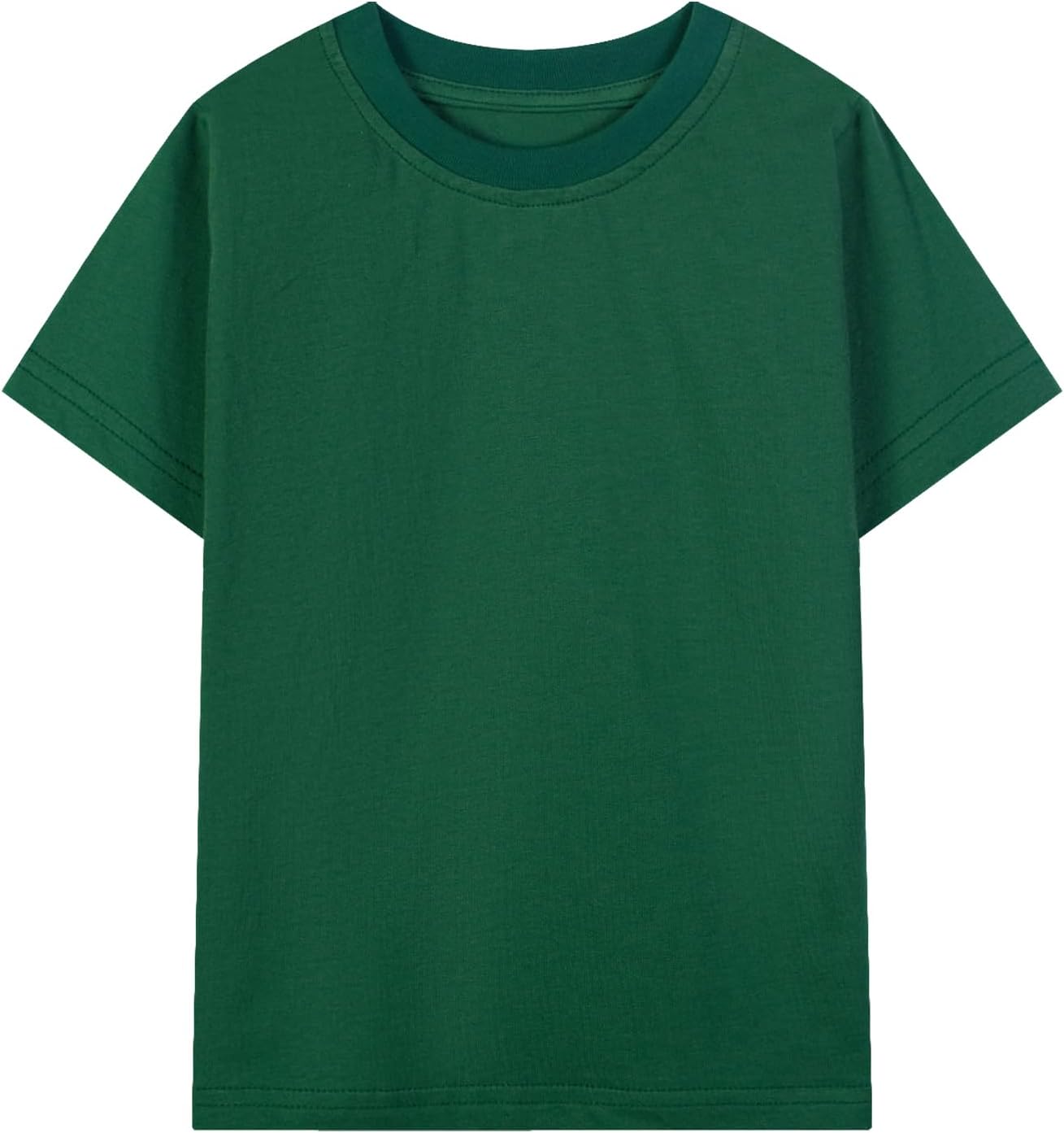 HILEELANG Kids Boy Basic Plain Cotton T-Shirts Short Sleeve Crew Neck Summer Tees 4packs 6-12 Years
