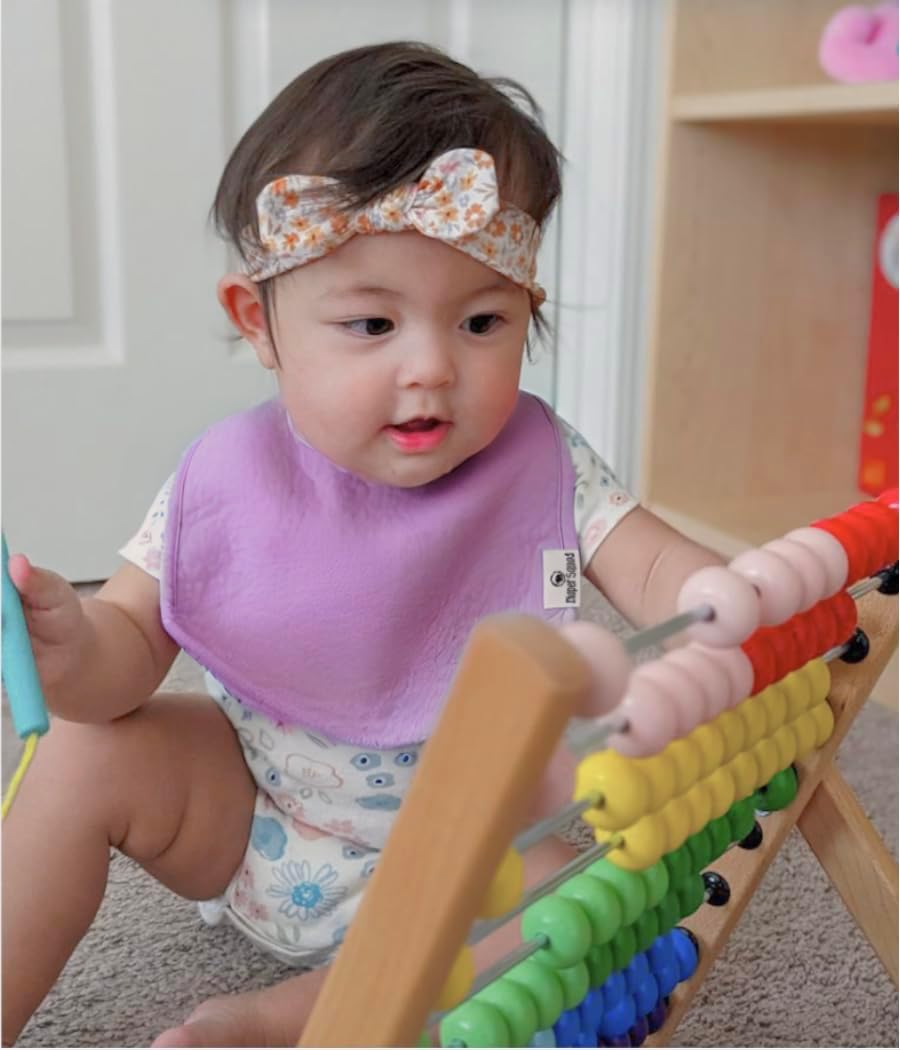 DiaperSquad's Baby Bibs for Drooling and Teething, Bibs for Boys, Baby Girl - Solid Cotton Baby Drool Bibs