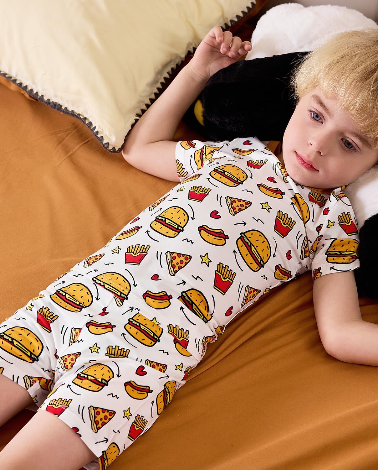 Bamboo Viscose Toddler Animal Pajamas Boys Girls Kids Cool Short Summer 12M-8Y Snug fit Pjs Set 2pcs