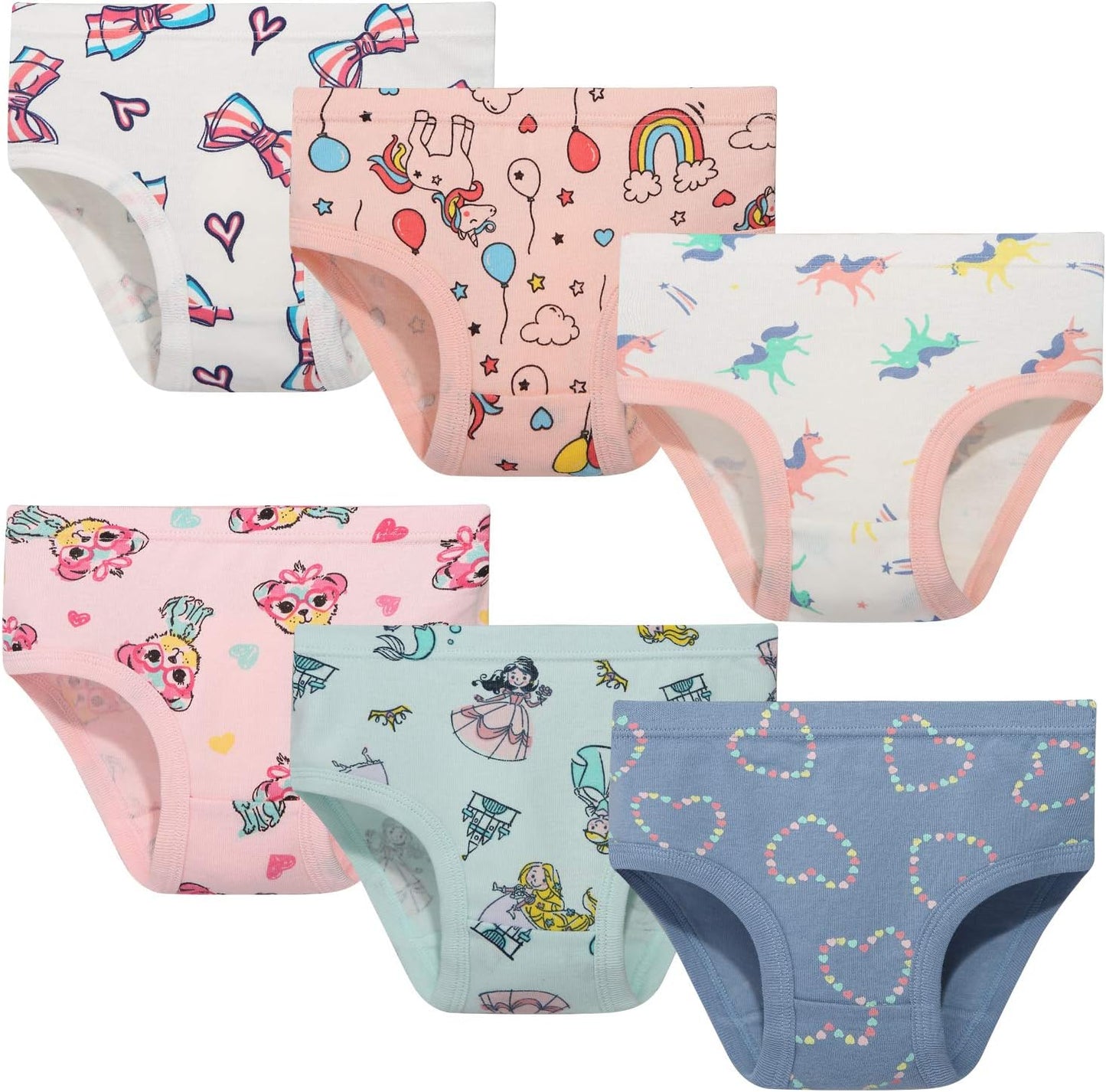Girls' Cotton Brief Breathable Toddler Panties Kids Assorted Underwears 6-8 pieces