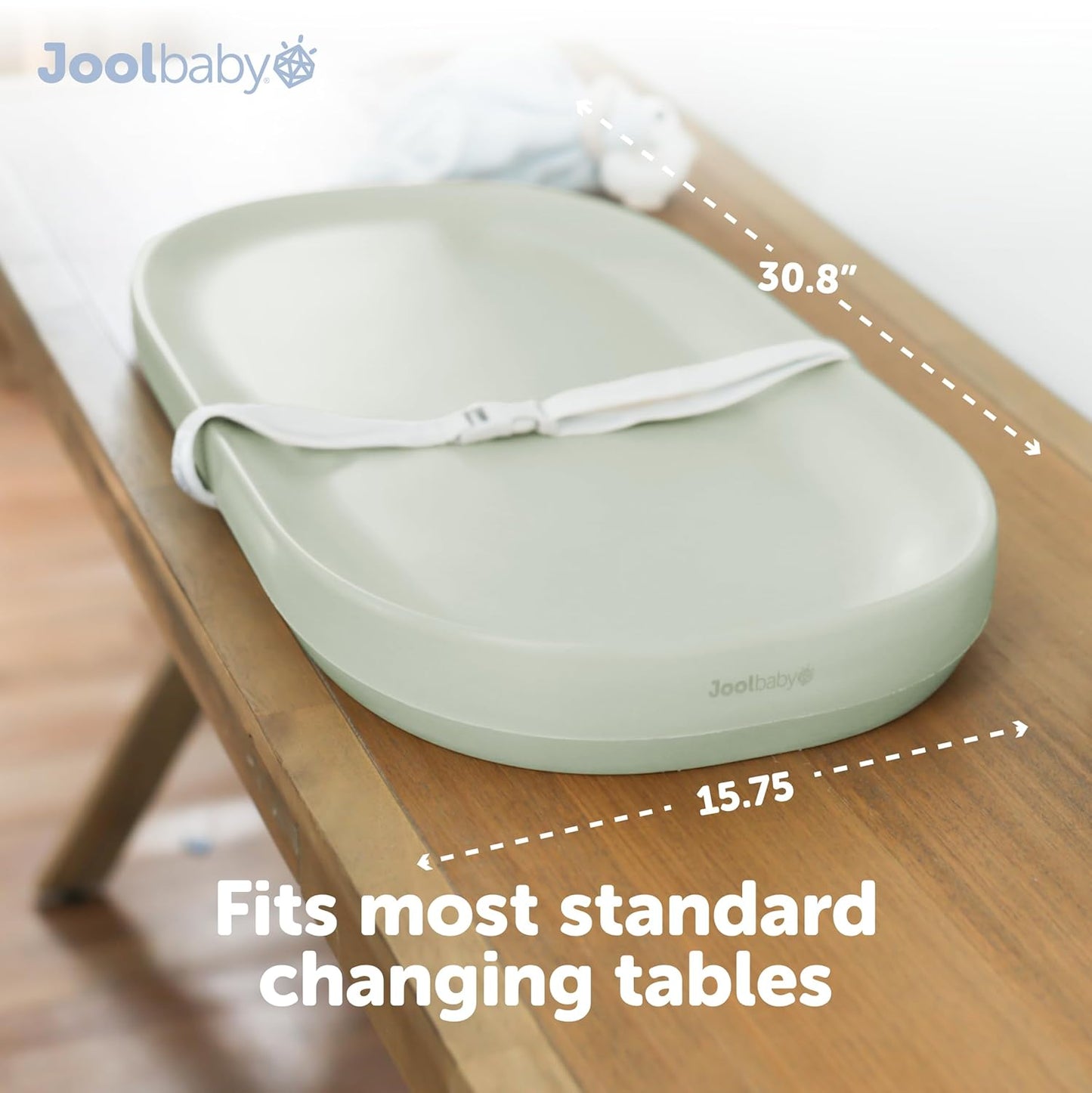 Jool Baby Waterproof Baby Changing Pad - Easy to Clean, Lightweight & Portable - Large Foam Cushion for Comfort (Sage)
