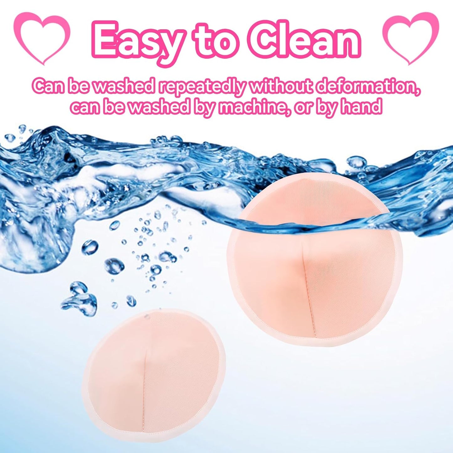 Nursing Pads Reusable, 14 Count Super Absorbent and Keep Dry Breast Pads for Leaking Milk Breastfeeding Moms Essentials (Beige,15cm/5.91in)