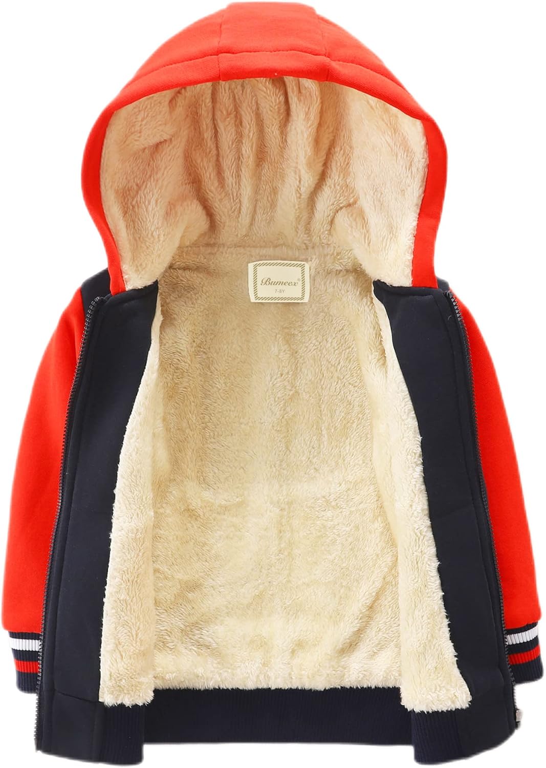 Bumeex Kids Boy's Girl's Sherpa Fleece Lined Jacket Spring Fall Winter Zip up Sweatshirt Hoodie 2-14Y(Toddler/Kid)