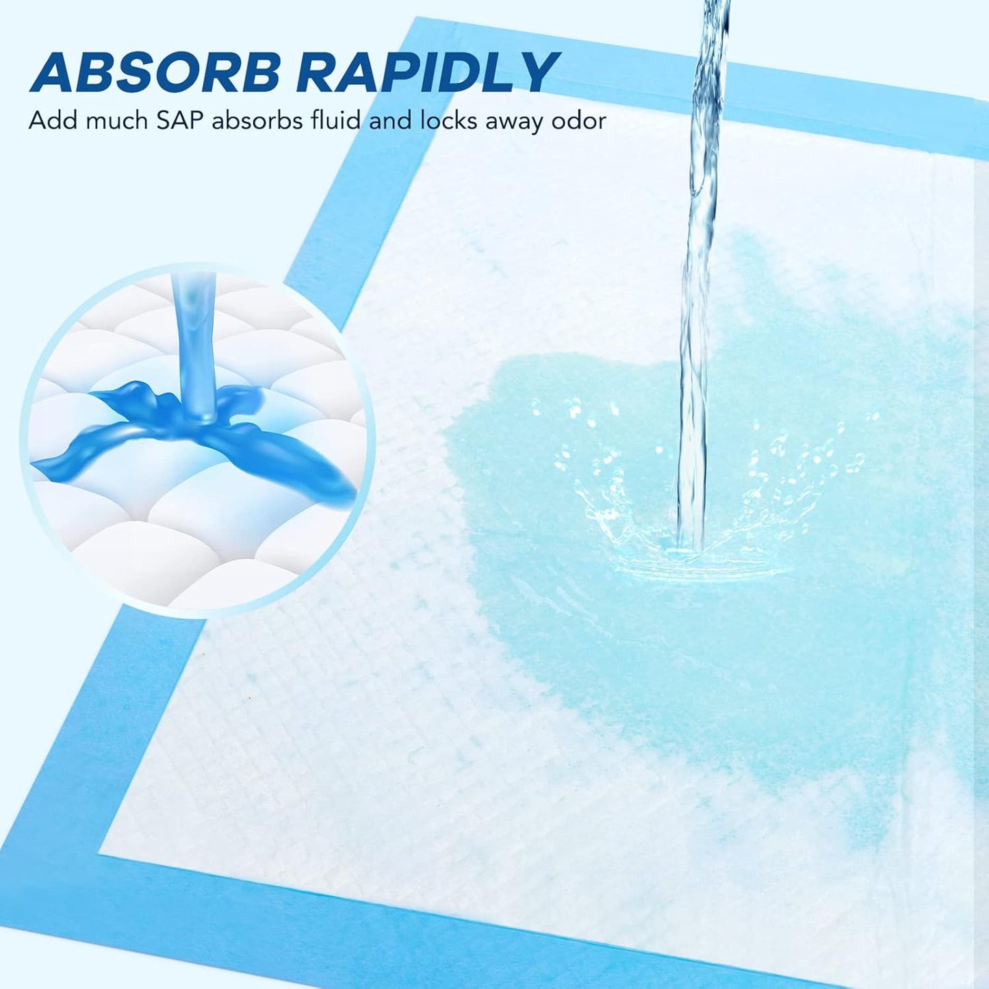 Disposable Changing Pad Pack of 50 Baby Incontinence Pad Diaper Changing Pads UnderPads Ultra Soft Super Absorbent Waterproof Mat 13 x18 in