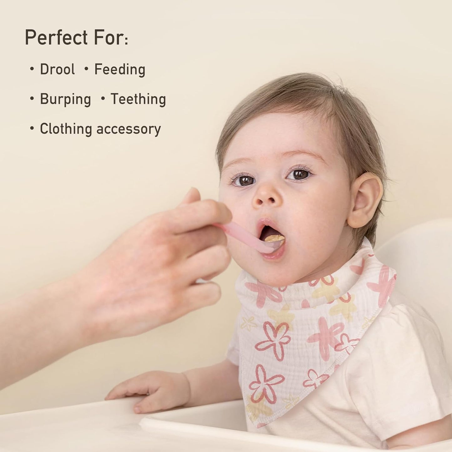 Muslin Baby Bibs 8 Pack, Baby Bandana Drool Bib for Drooling and Teething, Cotton Soft Absorbent for Girls Boys