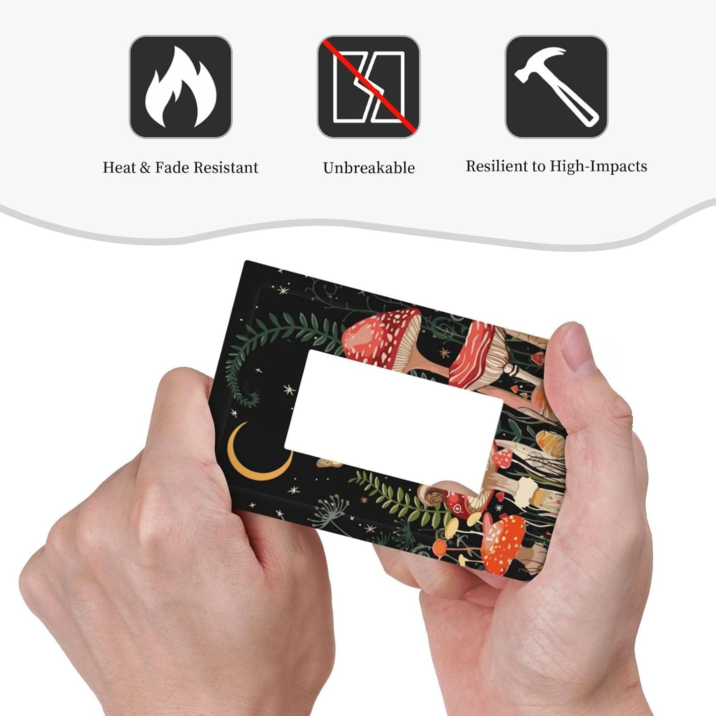 Moon Star Red Mushroom Forest Butterfly Green Plant Decorative Outlet Covers 1 Gang Single Rocker Light Switch Cover Plate Wall Plates GFCI Faceplate for Kids Room Home Decor