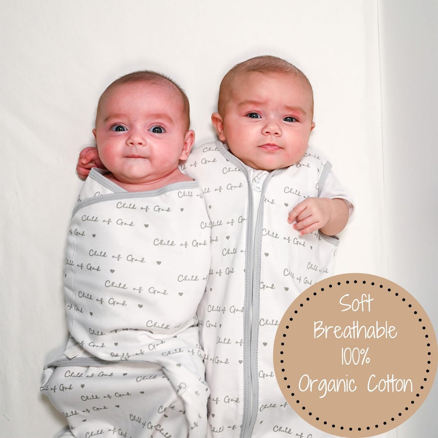 LollyBanks Swaddles 100% Organic Cotton for Boys and Girls, 0-3 Months Newborn Swaddle Sack with Easy Change Zipper, Sleep Swaddle Neutral Baby Registry (Christian Baby)