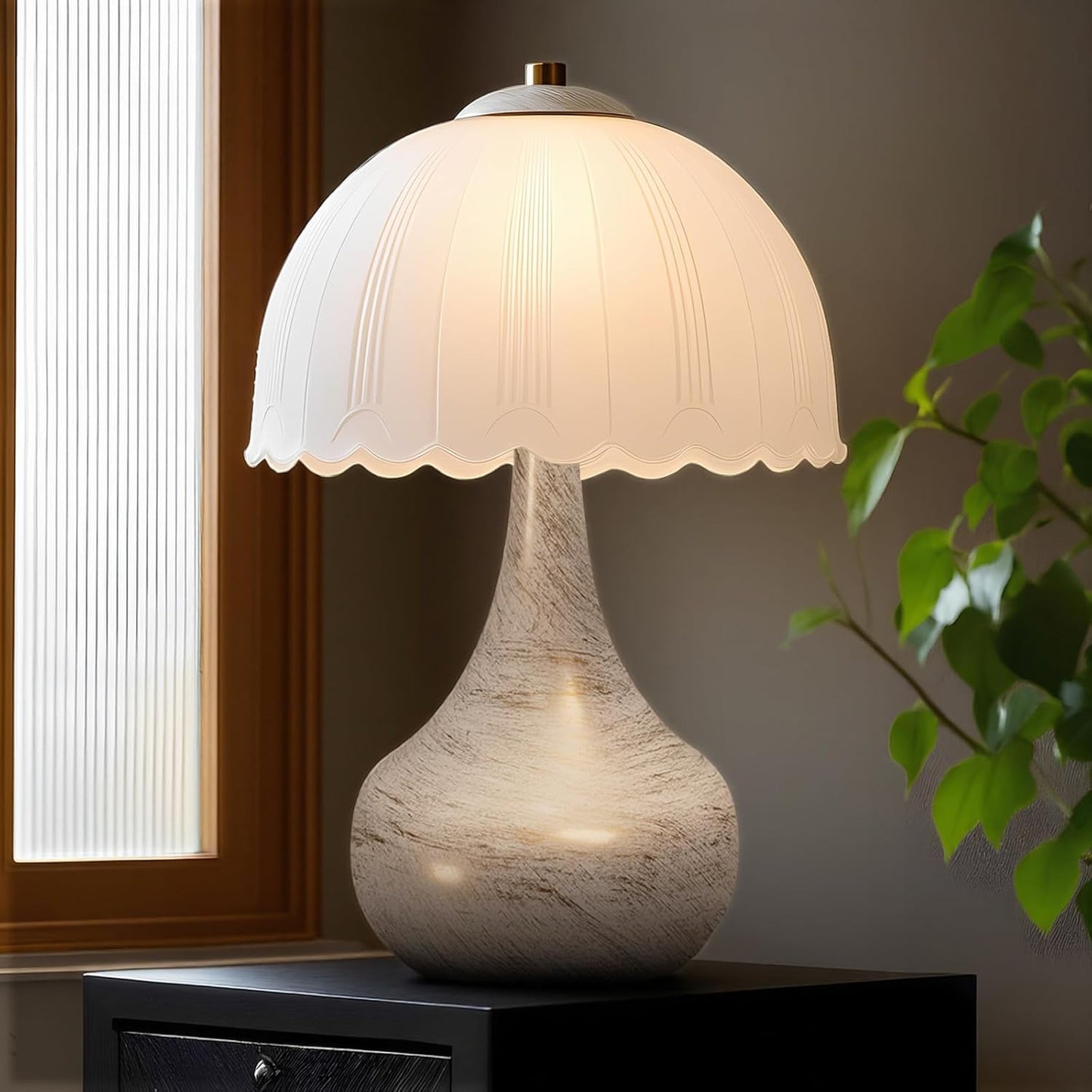 Mushroom Lamp Table Lamp for Bedroom,Desk Bedside Small Lamps for Living Room Night Stands,Mushroom Decor Modern Vintage Mid Century Lamps Home Living Room Decor