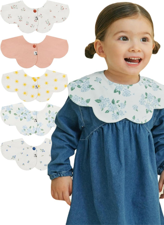 Konny Baby Bibs 5-Pack, 360 ° Rotate, Soft and Absorbent Bandana Drooling for Boys Girls baby Essentials