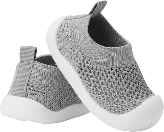 Baby Walking Shoes Toddler Girl Boy Soft Sole Breathable Mesh Slip on Summer Wide Shoes Infant Flexible Lightweight Non-Slip Safer Causal Tennis Shoes Toddler First Walkers Shoes Rubber Soles Outdoor