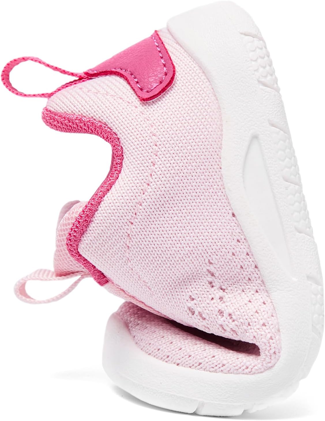 MORENDL Toddler Slip On Sneakers Baby Walking Shoes Non-Slip Breathable Unisex Pink Mesh Lace-Up Athletic Sneakers Infant Running Shoes