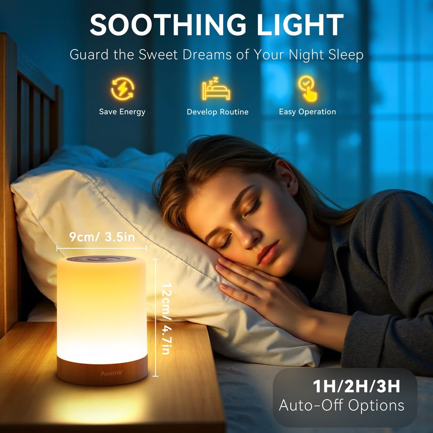 Night Light for Kids Baby, Dimmable Touch Lamp for Nursery, 11 RGB Colors 5 Brightness, Portable Rechargeable Bedside Table Lamp for Nightstand, Kids Night Light for Bedroom Living Room