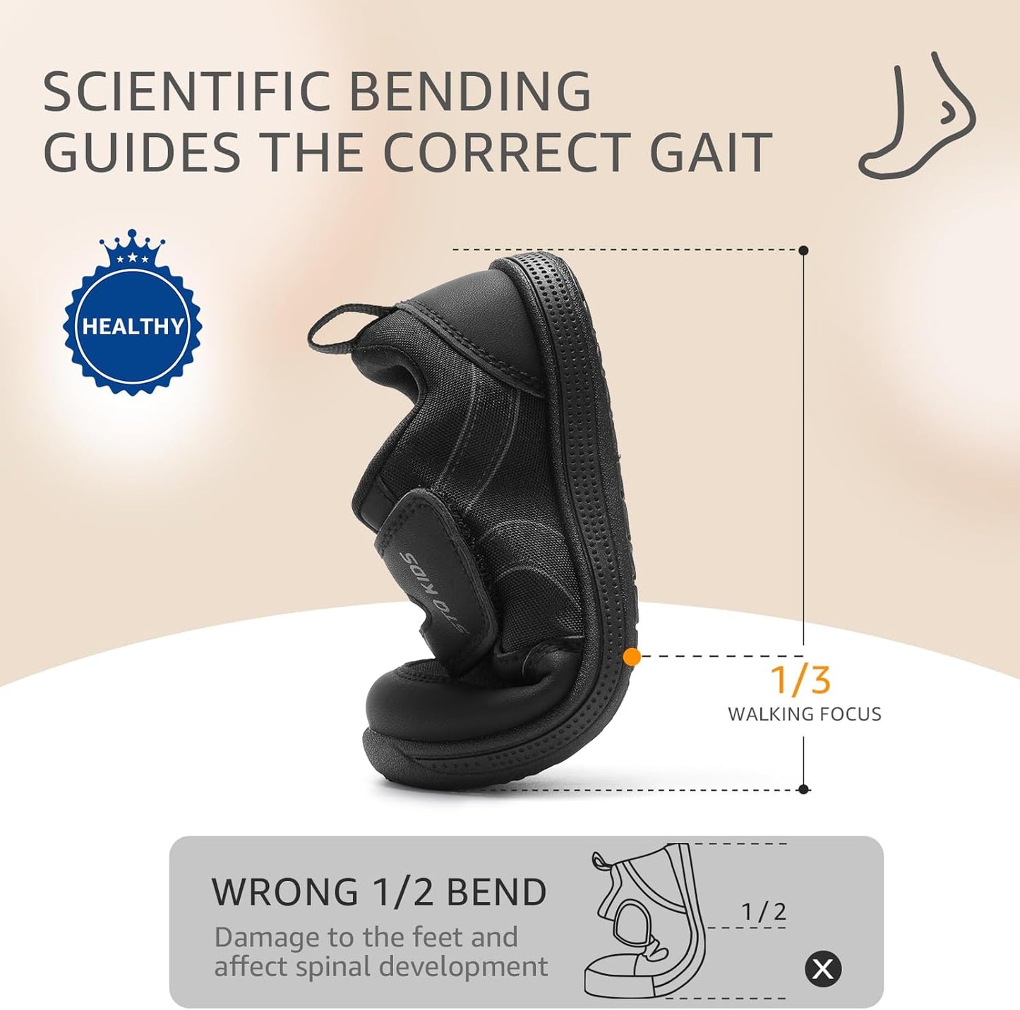 Toddler Wide Toe Box Barefoot Shoes Boys Girls Sneakers Kids Tennis Shoes Preschool Non Slip Lightweight Comfortable First Walking Shoes Running Outdoor Activities