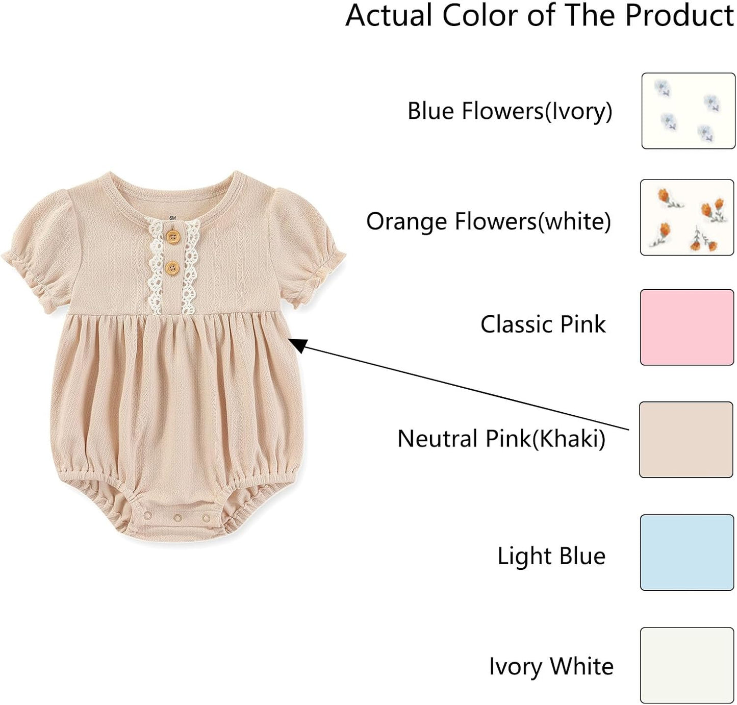 Baby Girl Clothes Cotton Bubble Romper Floral Bodysuits Infant Outfit Set