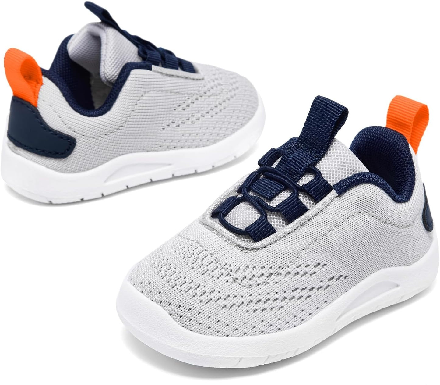 MORENDL Toddler Slip On Sneakers Baby Walking Shoes Non-Slip Breathable Unisex Pink Mesh Lace-Up Athletic Sneakers Infant Running Shoes