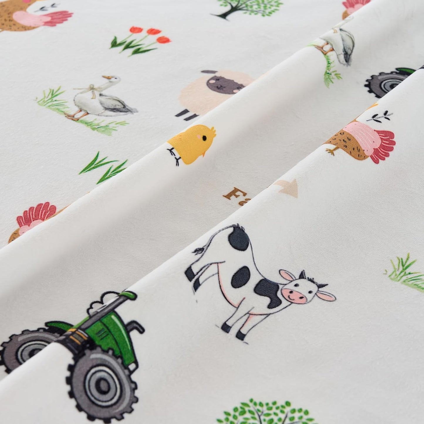 Baby Blanket 30x40 Inches Soft Double Layer Fleece Throw with Great Farm Print Gender Neutral Crib Blanket for Infant, Toddler, Newborn Baby Girl or Boy Shower Gift
