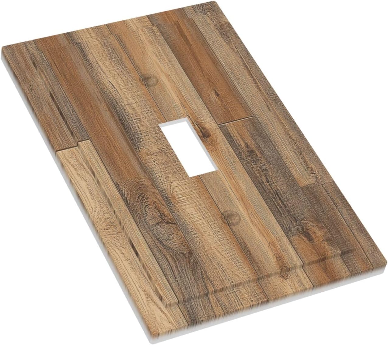 Decorative Light Switch Cover Retro Rustic Brown Wood Grain 1 Gang Single Toggle Device Electrical Faceplate Switchplates Decorator Outlet Wall Plate For Farmhouse Cabin Decor