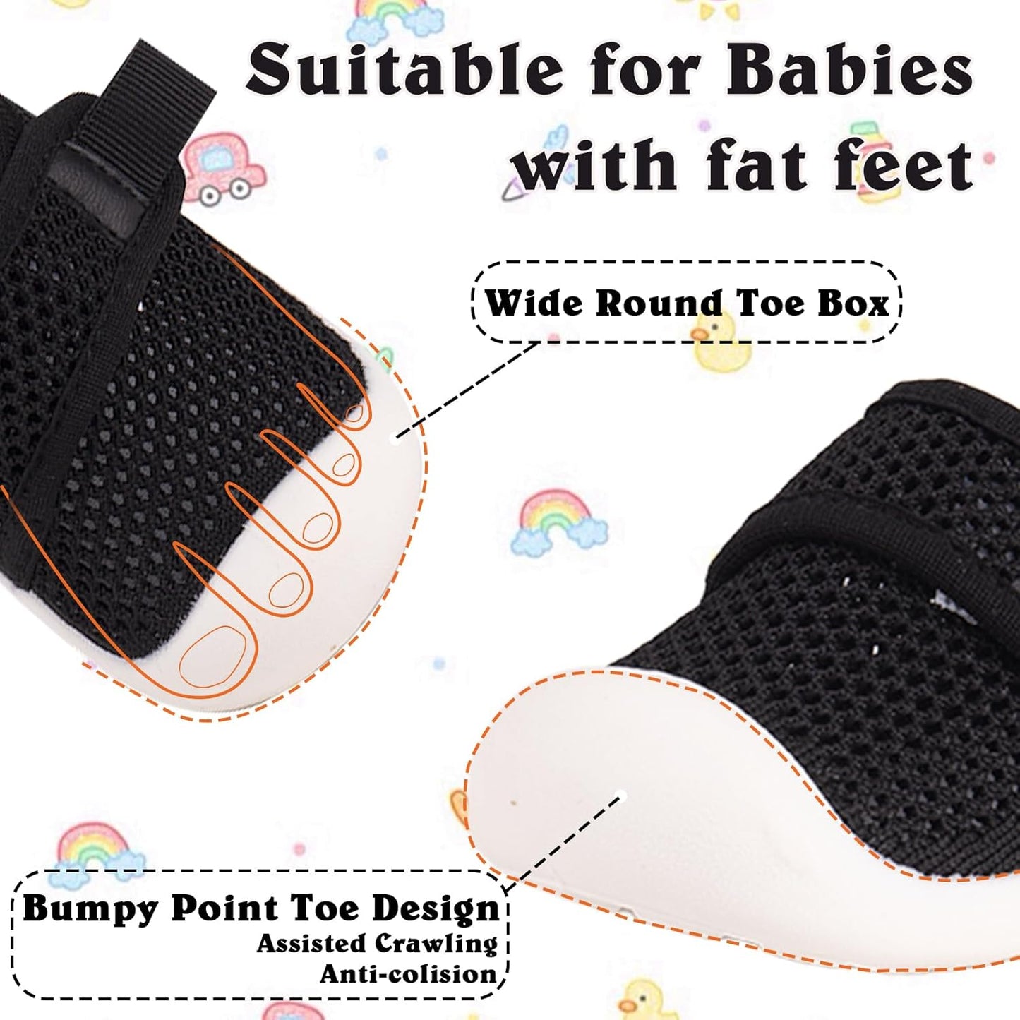 Baby First-Walking Shoes 1-4 Years Kid Shoes Trainers Toddler Infant Boys Girls Soft Sole Non Slip Cotton Canvas Mesh Breathable Lightweight TPR Material Slip-on Sneakers Outdoor