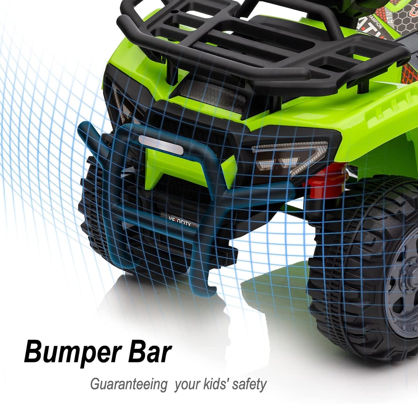 Kids ATV 4 Wheeler, 6V Ride-On Toy for Toddlers 1-3 Boys & Girls with Music, Forward & Reverse - Green