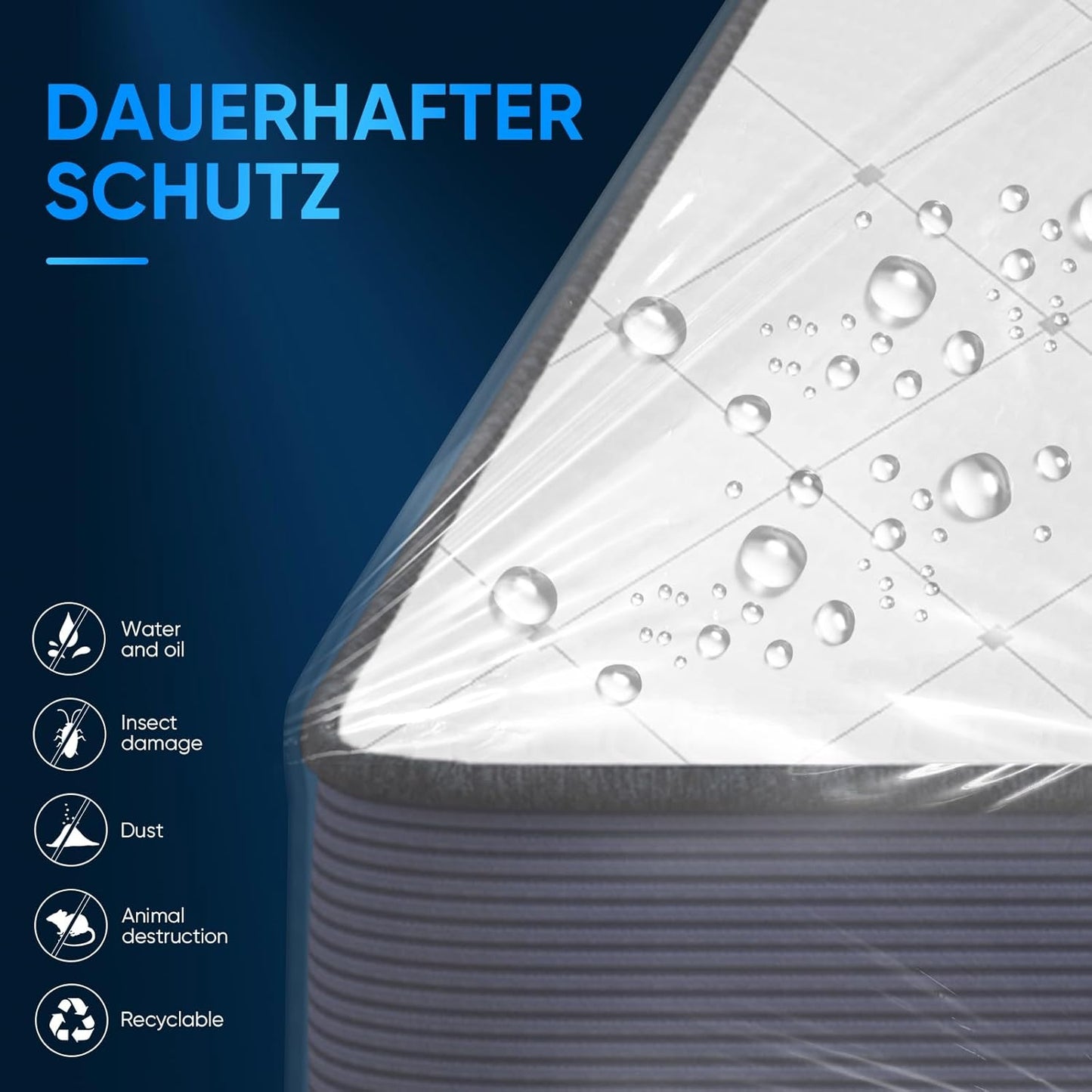 ZCHENBS® – Mattress Bags for Moving and Storage,Mattress Bag with Zippers,5 Mil Ultra-Thick Bed Bag,Waterproof,Anti-Tear,Heavy-Duty Mattress bag (Transaparent/Blue, Full/Full XL-(1 Pack))