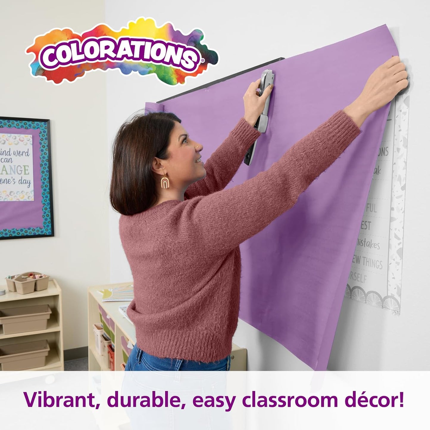 Colorations DSPU Dual Surface Paper Roll, Purple, 36" x 1000' (1 Roll)