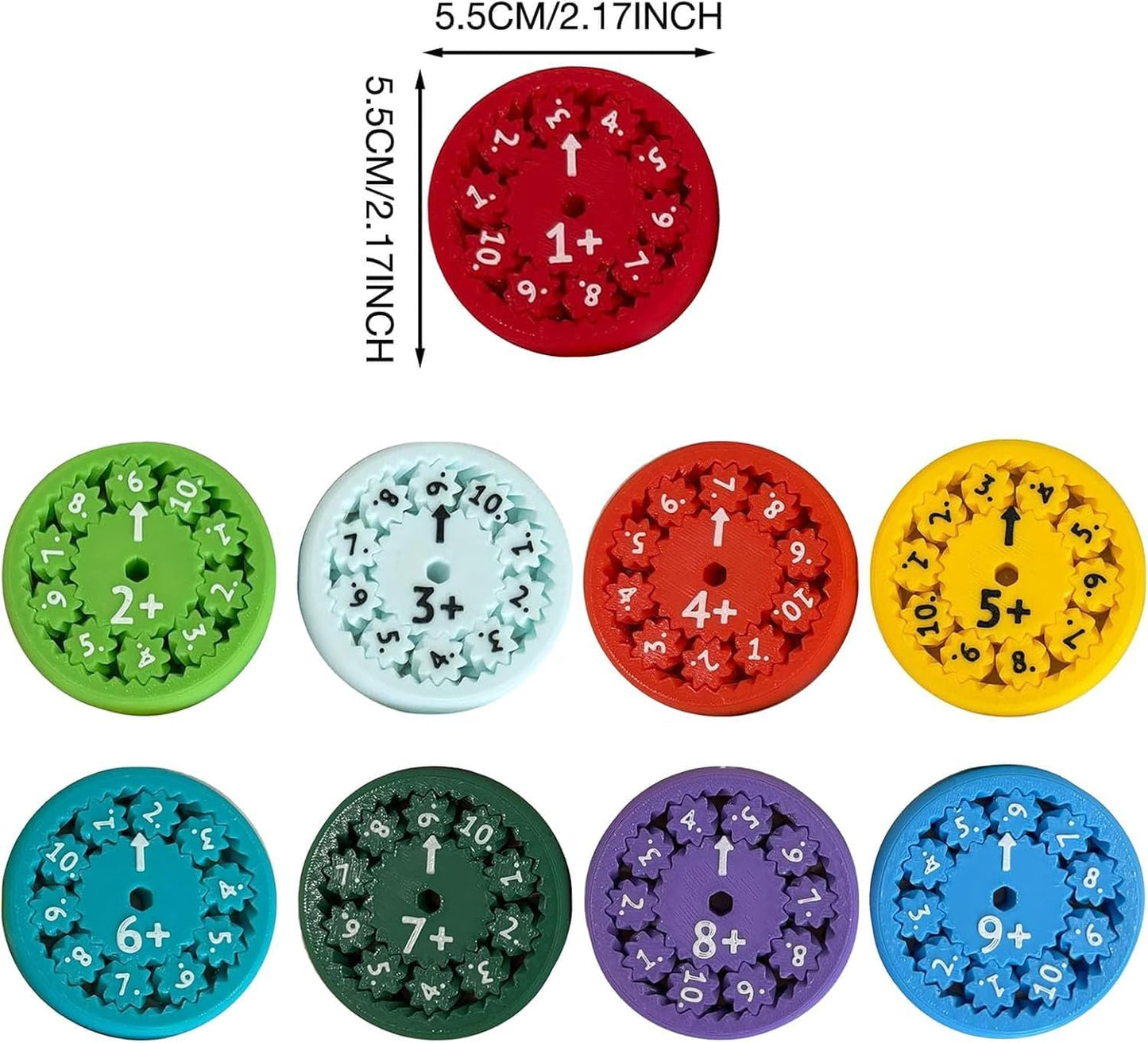 Math Fidget Spinners, Math Fact Fidget Spinners, Math Fidget Toy for Kids, Perfect for Learning Add Subtract Multiplication Division with The Math Spinners (Add Or Subtract 9pcs)