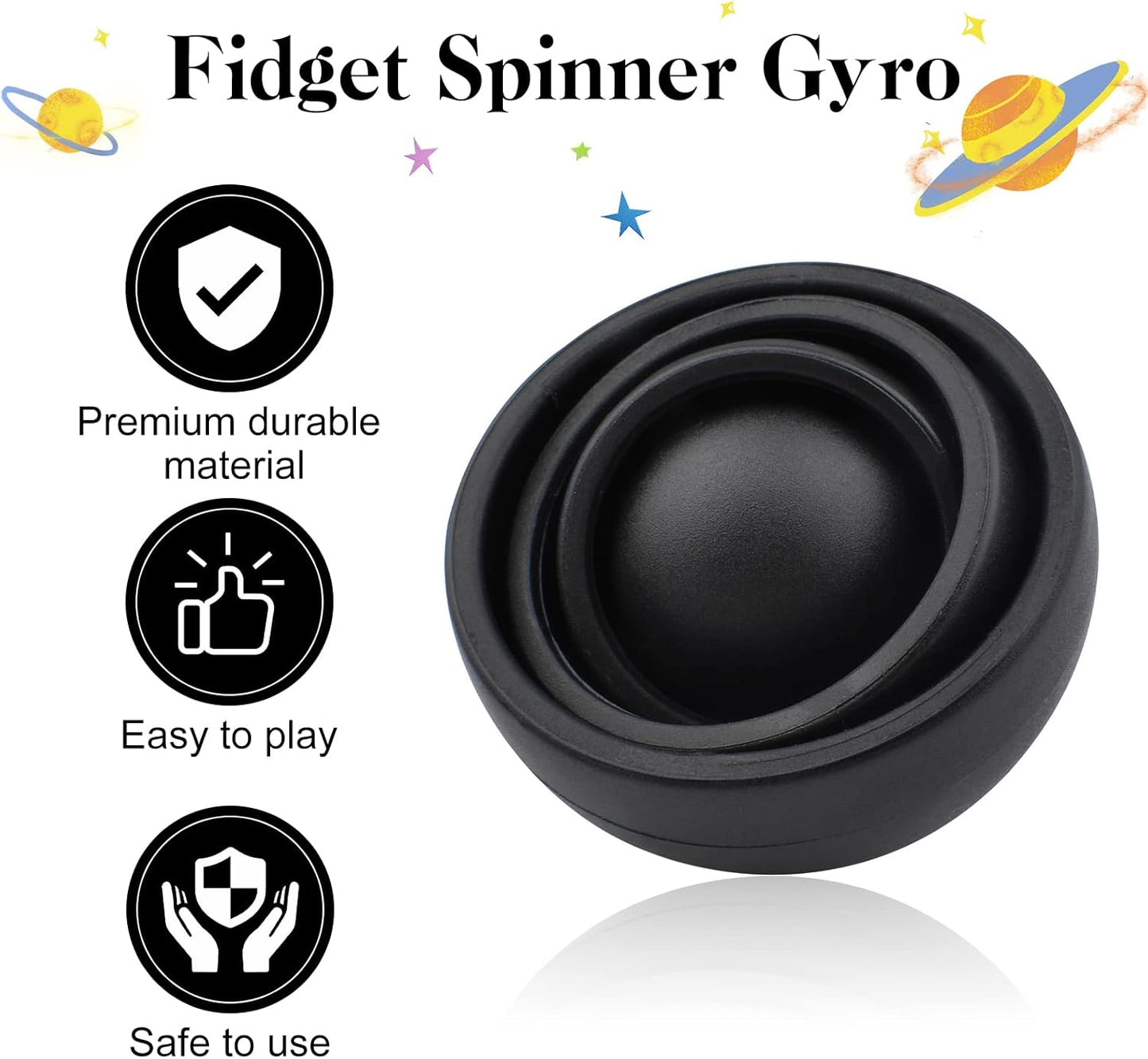 Fidget Toy for Adults, Fidget Gyro Toys for Ages 8-13, Cool Gadget Gifts for Boys Girls Teens Kids, Desk Toy ADHD Autism Stress Relief Finger Toy Hand Fidget Spinner