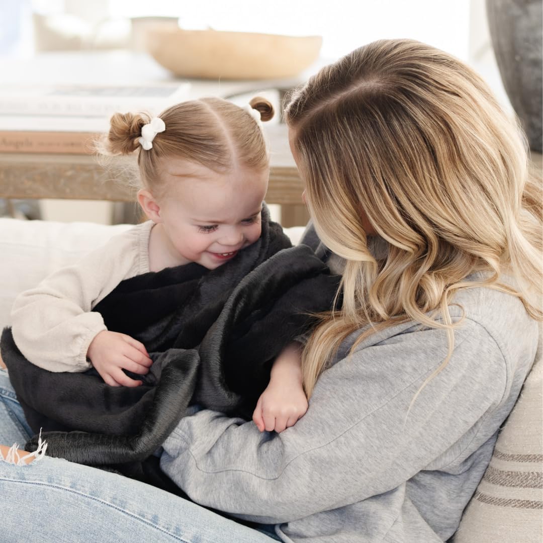 SARANONI Security Blankets for Babies Super Soft Boutique Quality Lush Luxury Baby Blanket (Small, Charcoal)