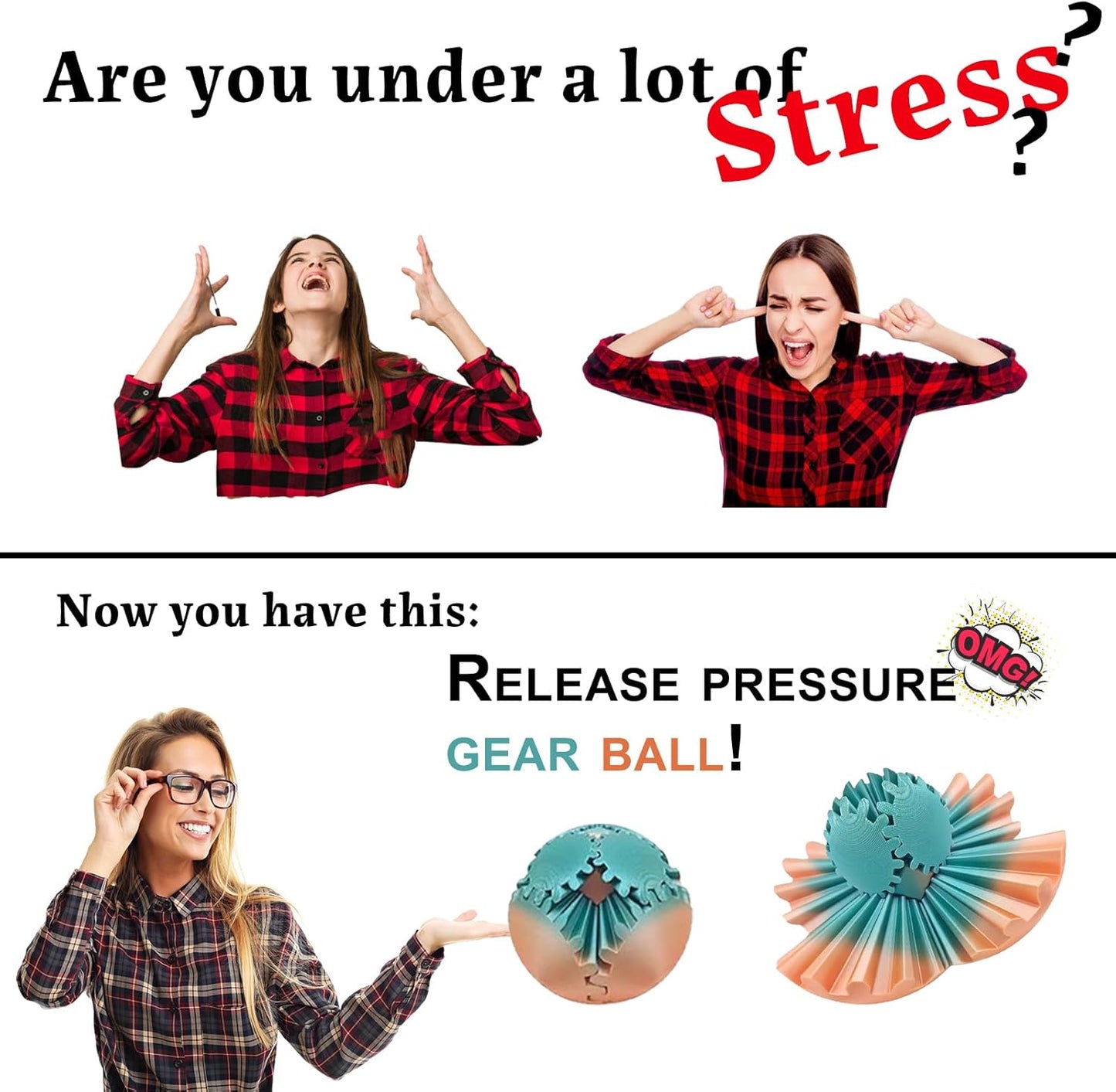 Gear Ball 3D Printed Gear Ball Rotating Ball Cube Gadgets, Gear Balls for Work or Travel Stress Toys Gear Toys, Stress and Anxiety Relief Gear Toys Perfect Desk Toys! (Blue Green, 8CM/3.15in)