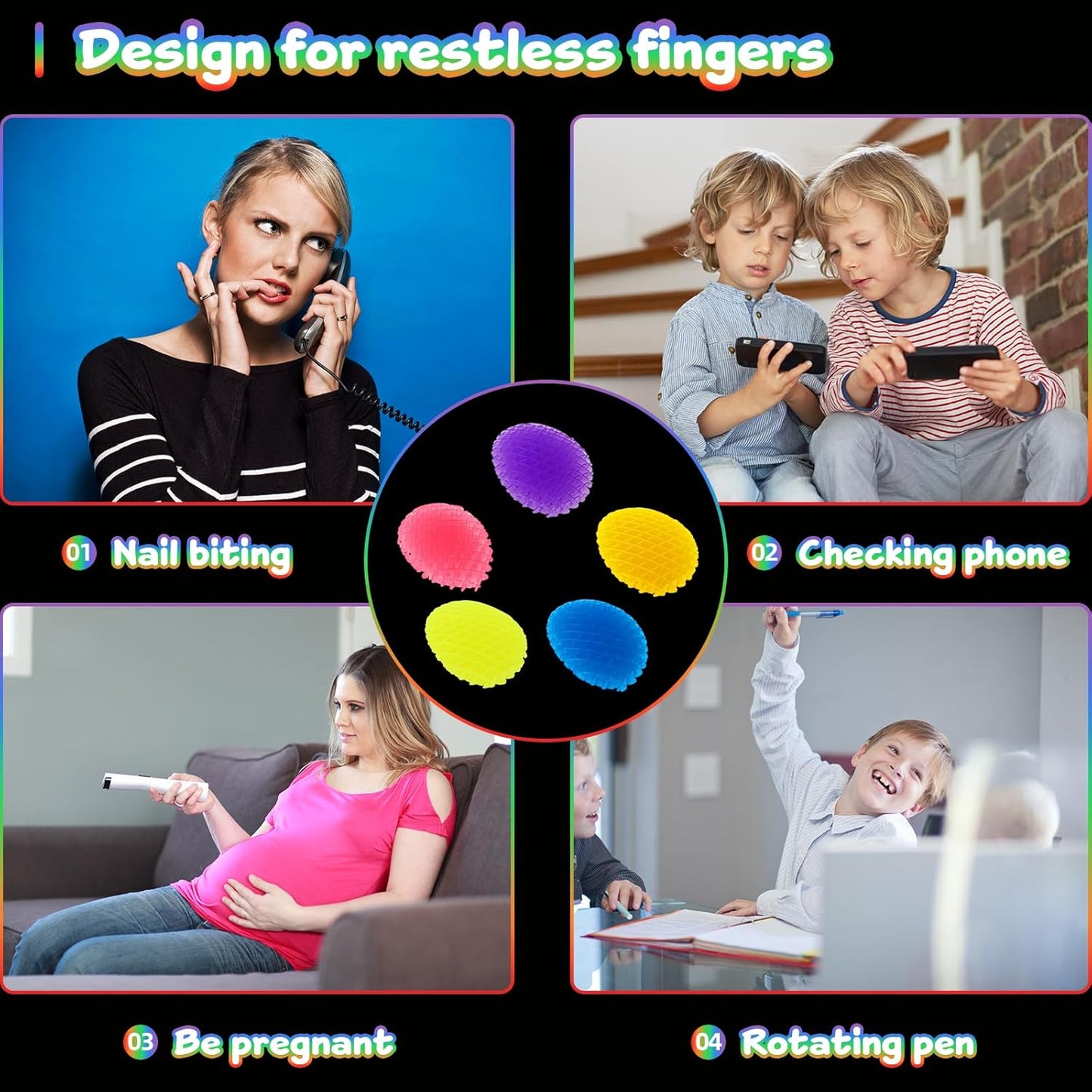 Night Glow Worm Fidget Toy, Funny Pocket Fidget Toy, Stress Relief Toy, Resistance Fidget Toys Sensory Stress Anxiety Relief Toys for Kids Adults (Purple)