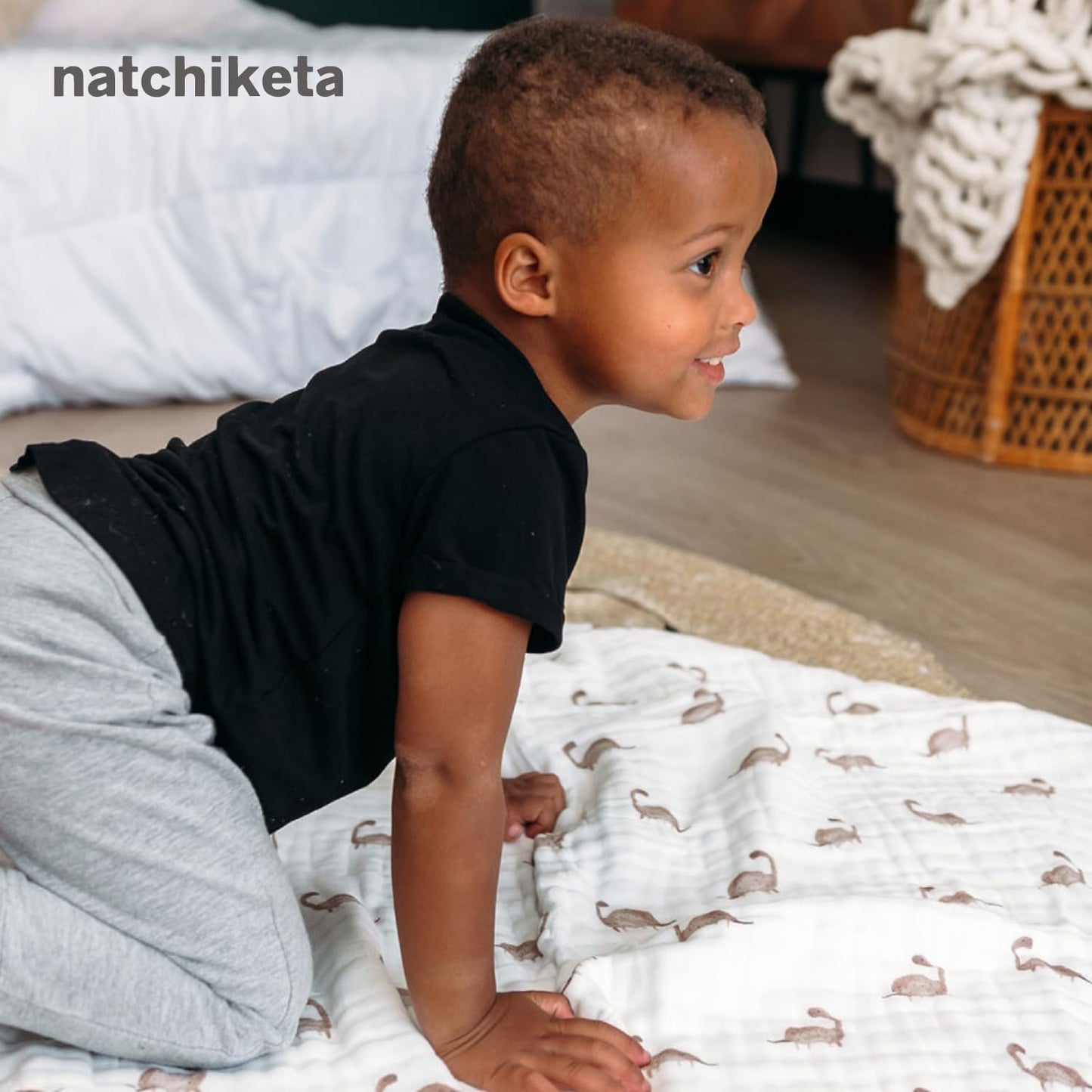 Organic Cotton Muslin Baby Blanket for Boys and Girls - Luxurious Soft Toddler Quilt for Swaddling - Gender Neutral Blankets Makes a Great Neutral Dot