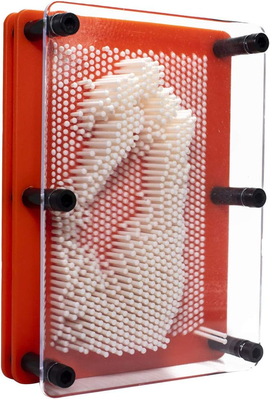 Plastic Pin Art Board Game 3D Large Size Sculpture for Children Adults 5 x 7 inches, Colorful Desk Toy Gift (White pin)