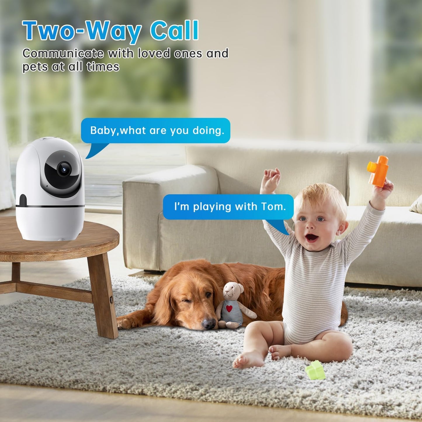Pan/Tilt Indoor Security Camera, 5G&2.4G WiFi Indoor Cameras Wireless for Home Security, Baby/Pet/Dog/Cat Camera with Phone App, Motion Sensor & Night Vision, 2-Way Audio, TF/Cloud Storage