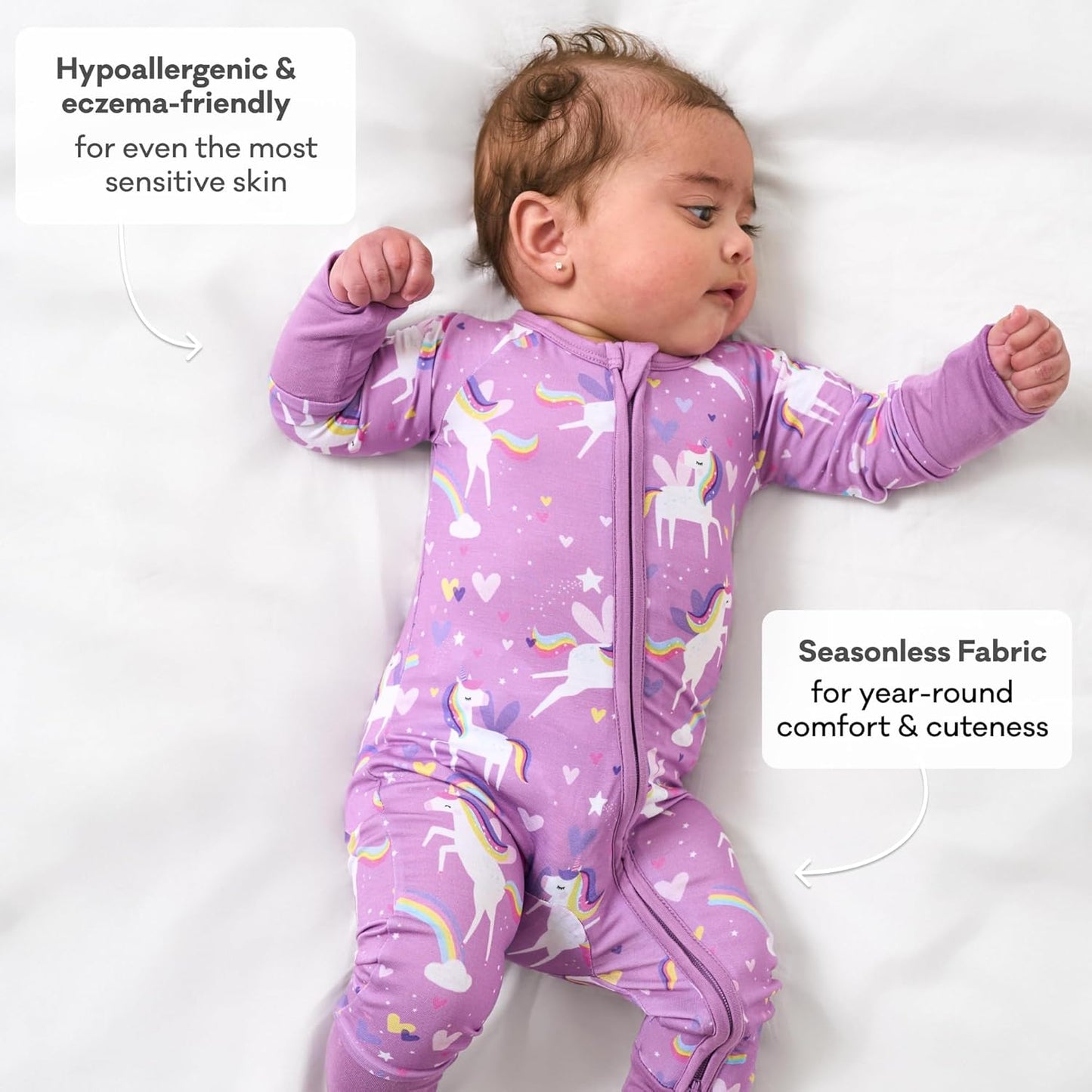 Little Sleepies Pajamas for Baby Boys & Girls, Viscose from Bamboo Baby Pajamas, Preemie & Newborn Sleepers, 2-Way Zipper PJs