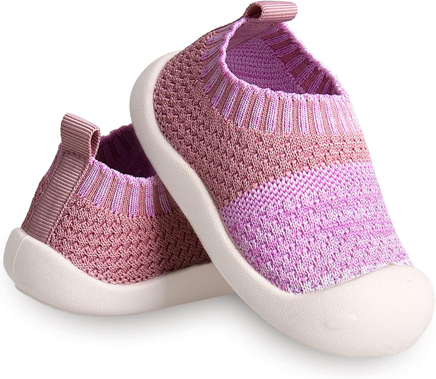 Baby First-Walking Shoes 1-4 Years Kid Shoes Trainers Toddler Infant Boys Girls Soft Sole Non Slip Cotton Canvas Mesh Breathable Lightweight TPR Material Slip-on Sneakers Outdoor