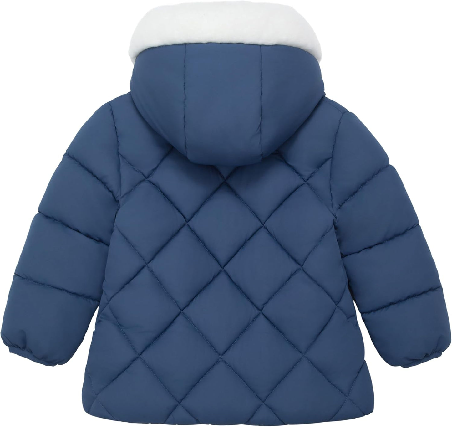 Rokka&Rolla Baby Girls' Water-Resistant Puffer Jacket Hooded Winter Coat with Soft Mini Fur Lining for Newborn Infant Toddler