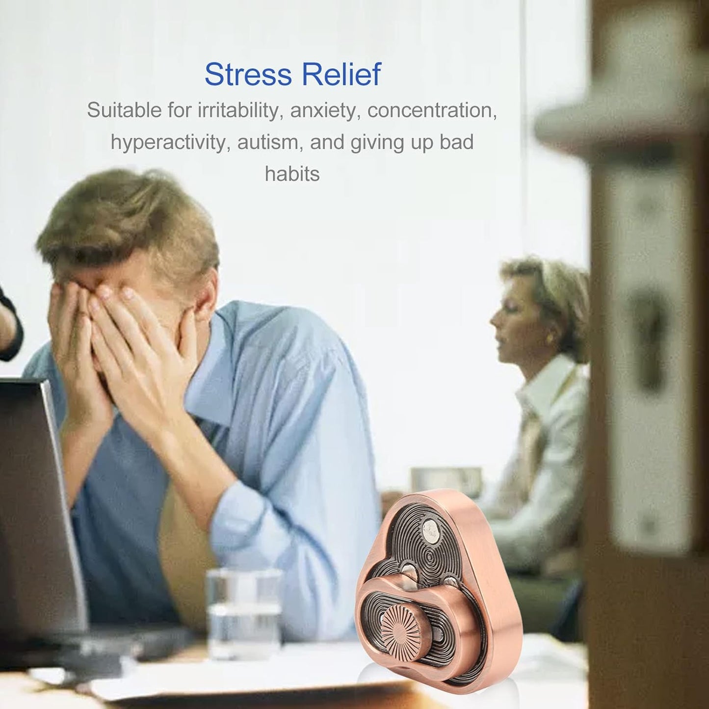 Rotation Fidget Slider, Tricyclic EDC Magnetic Metal Fidget for Adult Durable Dual Slider Anxiety Stress Relief Toys ADHD Autism Sensory Toys Funny Desk Toys Gifts for Man