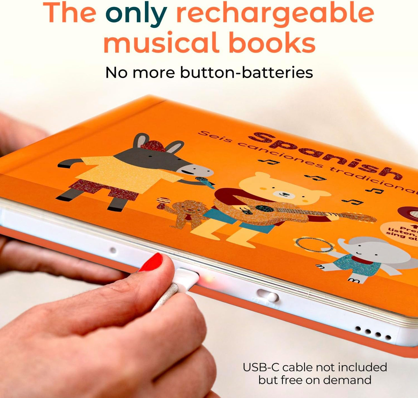 Cali's Books Spanish Book for Toddlers 1-3 - Musical Books for Kids, Interactive Baby Sound Book, Educational Song Learning Toys, Bilingual Music Toy for Babies, Libros para ninos en Espanol