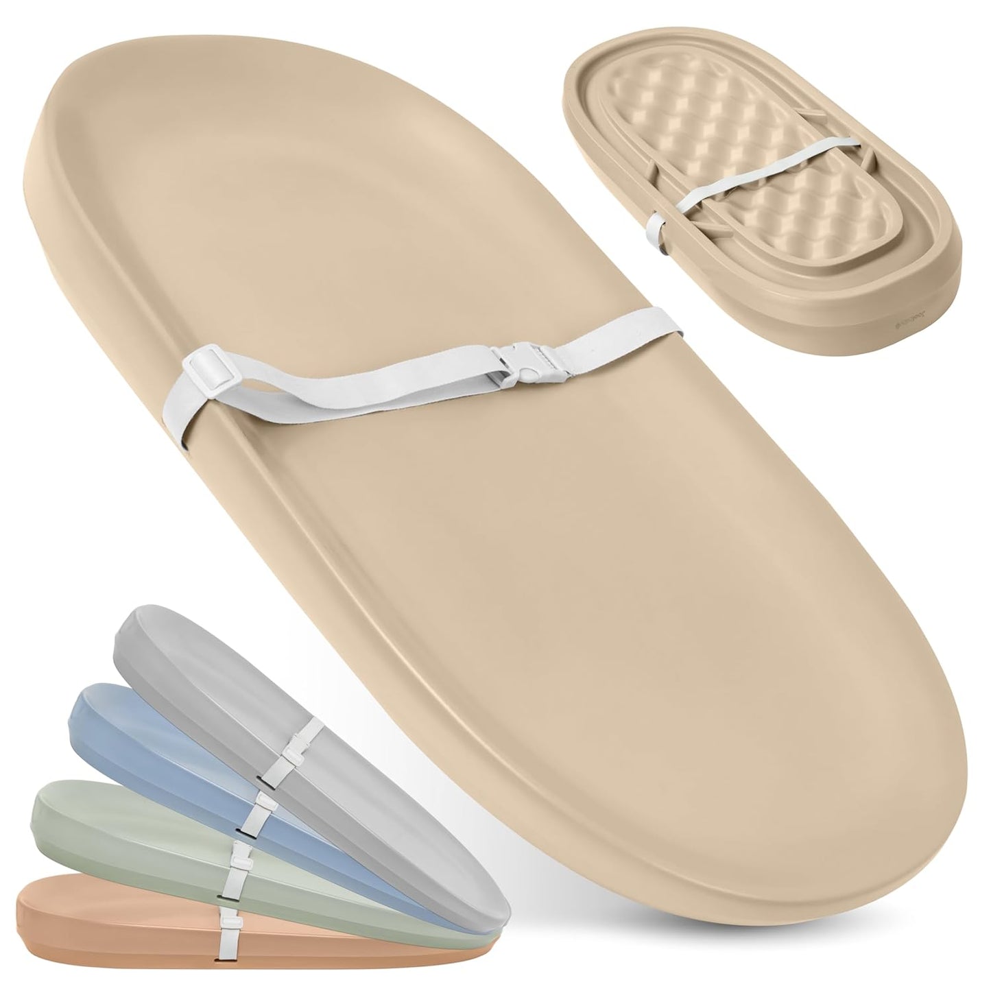 Jool Baby Waterproof Baby Changing Pad - Easy to Clean, Lightweight & Portable - Large Foam Cushion for Comfort (Oatmeal)