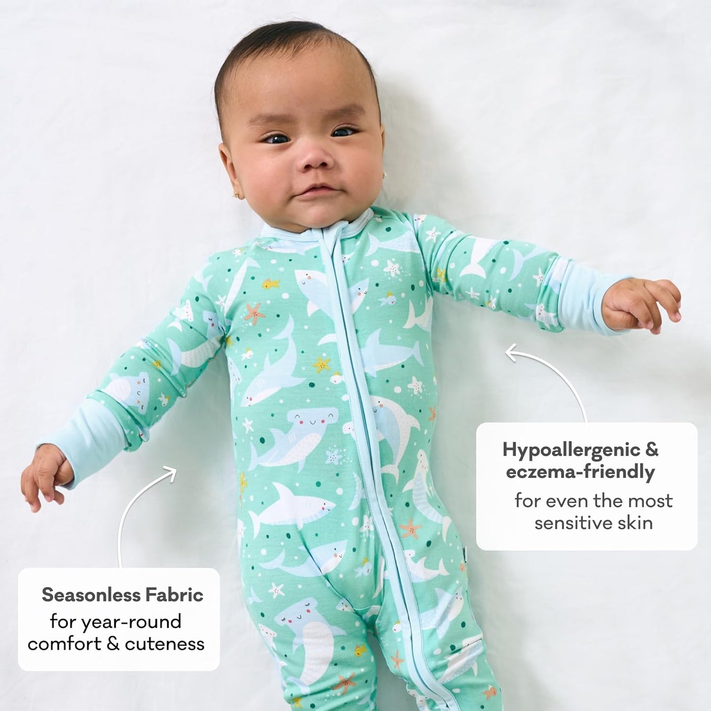 Little Sleepies Pajamas for Baby Boys & Girls, Viscose from Bamboo Baby Pajamas, Preemie & Newborn Sleepers, 2-Way Zipper PJs