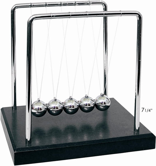 PowerTRC Newtons Cradle Balance Balls 7 1/4" | Science Physics Gadget | Desk Toys & Accessories