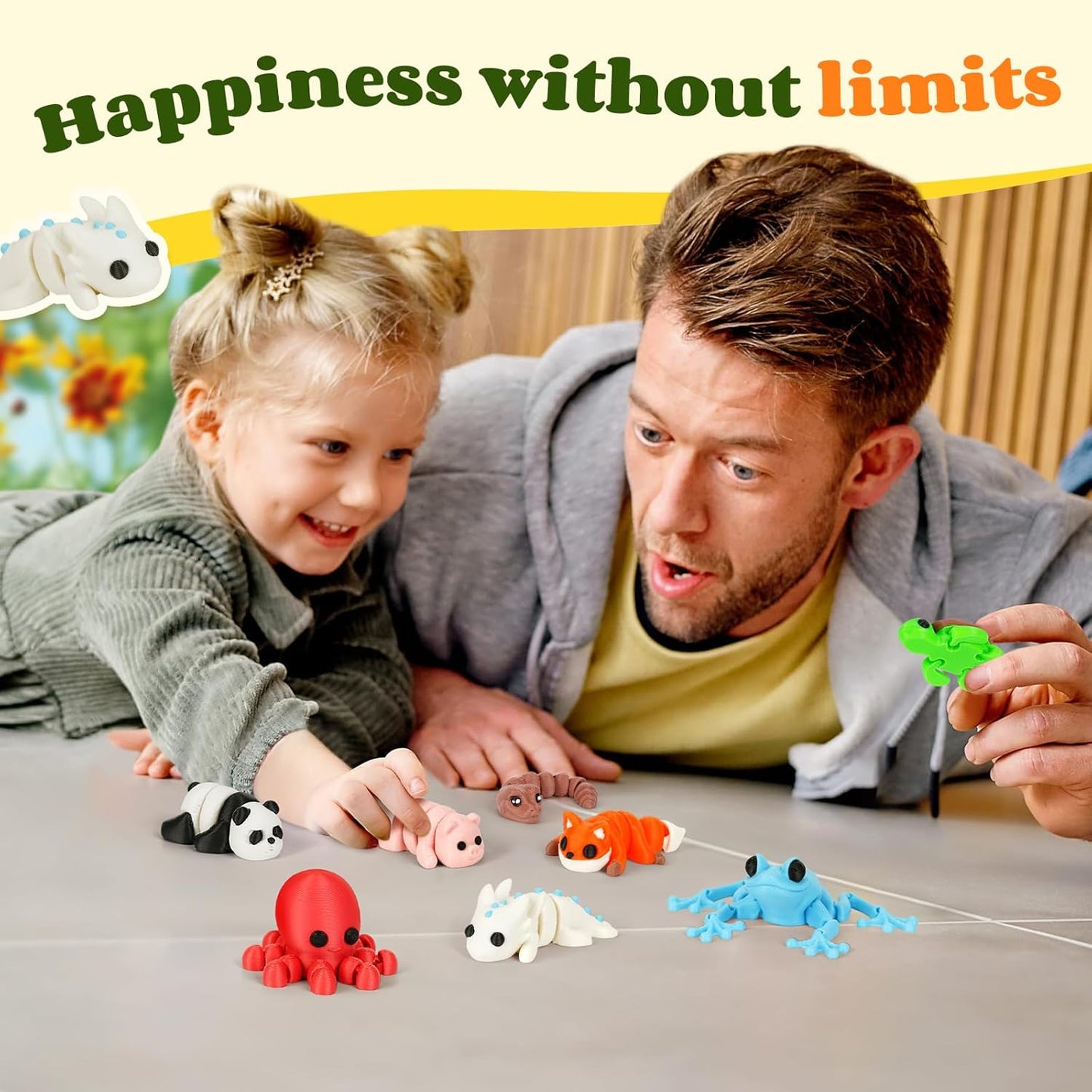 8 PCS Mini Animals Set,3D Printed Little Animals Articulated Flexible Fidget Toy,Tiny Animals Figurines Exquisite Cute Pet Toy,Little Plastic Animals Miniature Figurines Small Animals Toy (8 PCS)