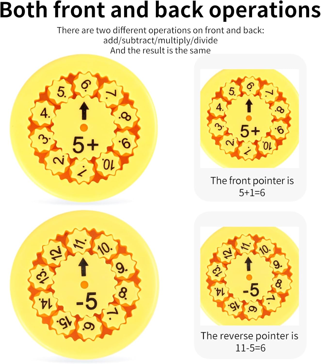 Math Fidget Spinners, Math Facts Fidget Spinners, Numbers Addition & Multiplication Math Games for Kids 3+, Kindergarten Math Learning & Educational Toys for Home School Classroom Travel Toddlers