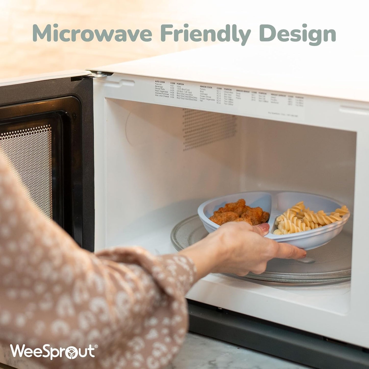 WeeSprout Silicone Divided Plates (No Lids), 100% Food Grade Silicone Plates for Toddlers & Kids, Dishwasher & Microwave Safe