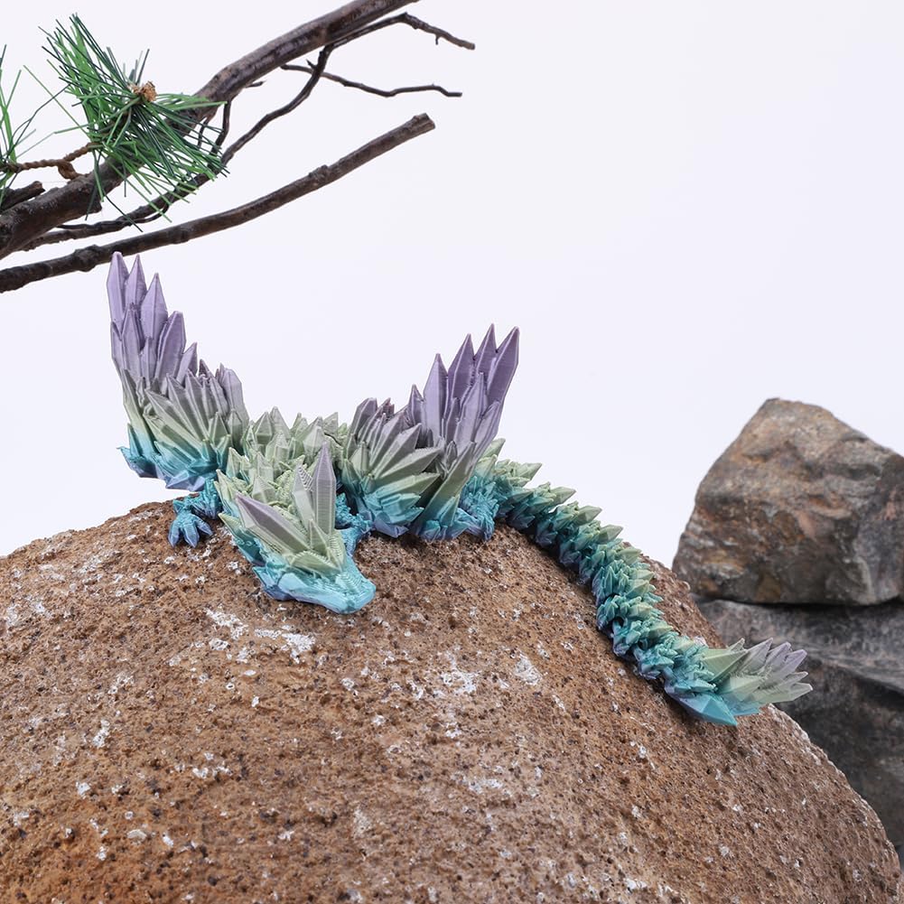 Cessfle 3D Printed Dragon in Egg, Fly Dragon Egggs with Dragon Inside Full Articulated Dragon Egggs for House of Dragon Crystal Fidget Dragon Egg Toys, Home Office Decor Executive Desk Toy