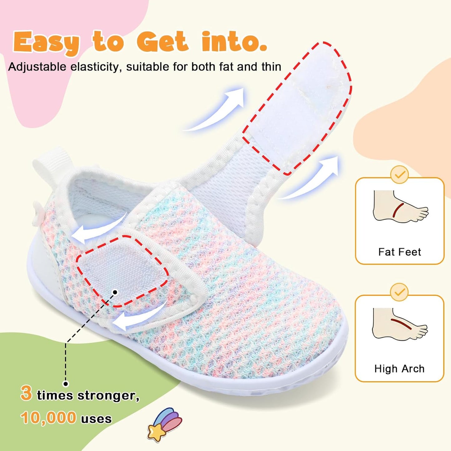 FEETCITY Baby Walking Shoes Barefoot Baby Shoes Infant Sneakers Newborn Crib Shoe Lightweight Flexible Slip On Shoe