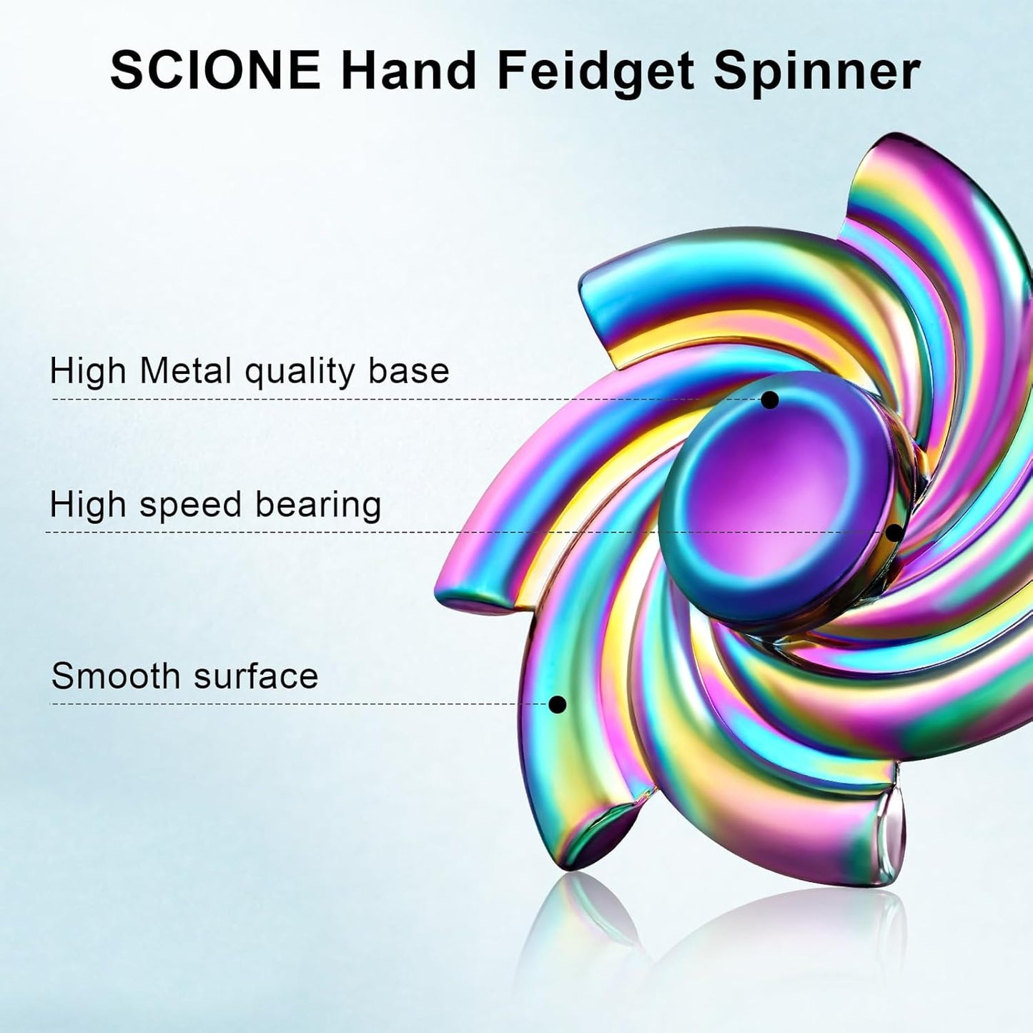 SCIONE Metal Fidget Spinner Gifts for Adults and Kids, Stress Anxiety ADHD Relief Figets Toy, Metal Anti-Anxiety Fidget Spinner Toy for Birthday Gifts Stocking Stuffers Classroom Prizes for Boys Girls