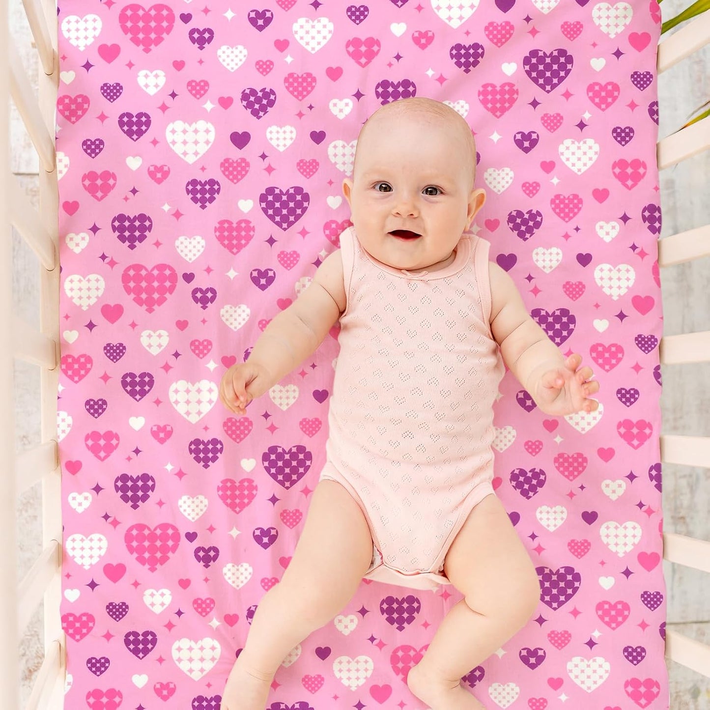 UOMNY Crib Sheet Heart Fitted Crib Sheets Baby Sheet for Standard Crib and Toddler Mattresses Nursery Bedding Sheet Crib Mattress Sheets for Boys and Girls 1 Pack Space Toddler Sheet